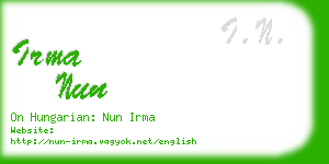 irma nun business card